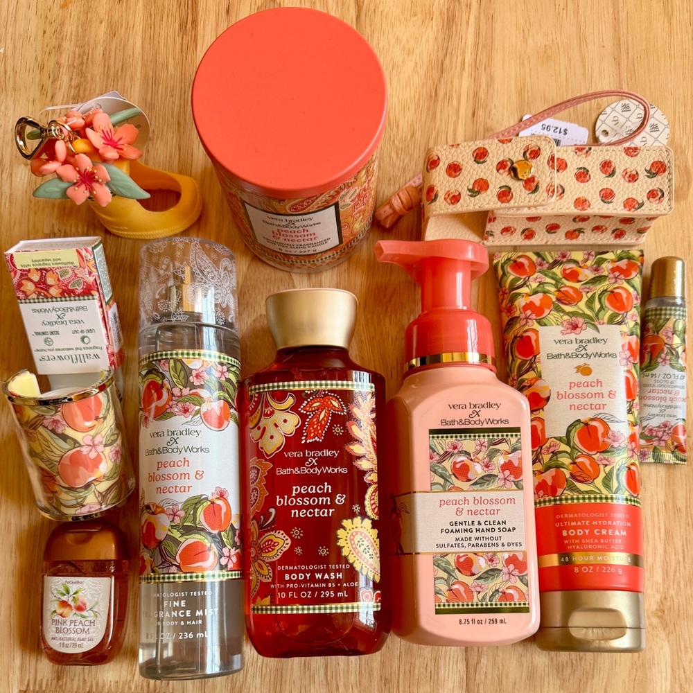 Bath & Body Works Vera Bradley Peach Blossom & Nectar 10Piece Curated Set